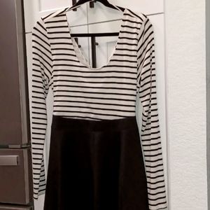 Guess Black and White Stripped Dress